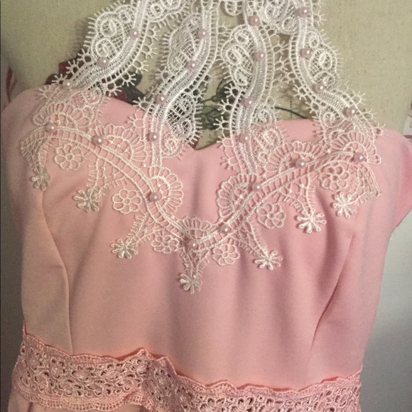 ❌DONATED❌Pink Crochet Lace Detailed Short Romper - Picture 7 of 10